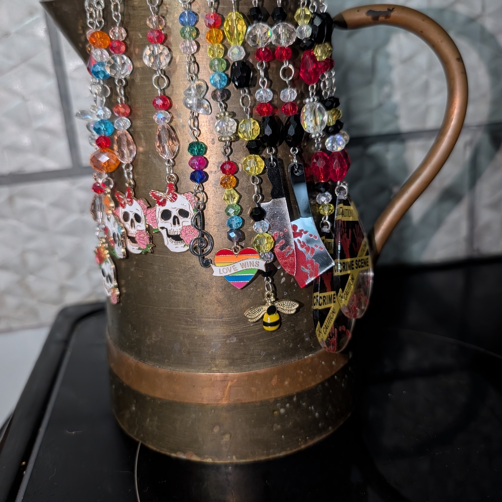 Colorful Beaded Skull Necklaces